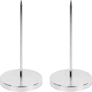 2PCS Bill Fork, Rod Paper Holder Spike, Stainless Steel Check Bill Holder, Memo Holder Spike