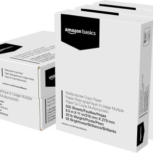 Amazon Basics Multipurpose Copy Printer Paper, 8.5 x 11 in, 20 lb, 3 Reams, 1500 Sheets, 92 Bright, White