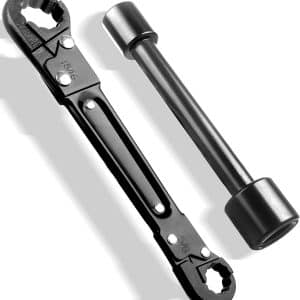 Plumbing Tools, Angle Stop Wrench Kit, Plumbing Wrench. New Compression Angle Stop and Removing the Compression Ring Professional Plumbing Toolset For Easy Angle Stop And Supply Nut Installation