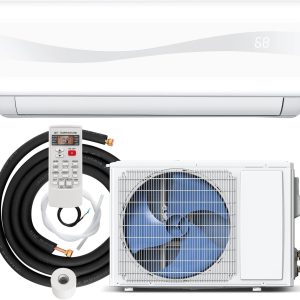 GLACER 24000BTU Mini AC Split-System, 18.5 SEER2 Ductless Air Conditioner w/Pre-Charged Condenser, White (24000BTU, 220V, 18.5 SEER2)