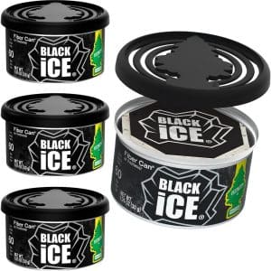 LITTLE TREES Car Air Freshener. Fiber Can Provides a Long-Lasting Scent for Auto or Home. Recycled Fiber. Black Ice, 4 Air Fresheners