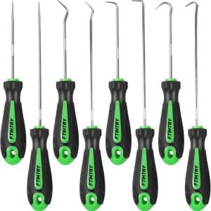 8PCS Pick and Hook Set, Precision Automotive Hook Set, Car Auto Oil Seal/O-Ring Seal Gasket Mini Precision Hooks Puller Remover (Green)