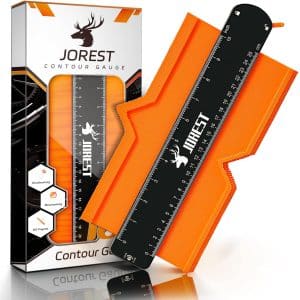 JOREST Contour Gauge with Lock (10 Inch), Gifts Ideas for Men Dad Carpenter Handyman, Profile Tool for Tile Flooring, Carpet laying, Woodworking, Measuring Angle/Shape/Outline/Edge