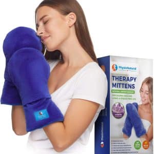 Microwave Safe Therapy Mittens with Flax Seeds - Moist Heat Therapy Relief for Hands and Fingers for Stiff Joints, Trigger Fingers, Inflammation, Raynauds, Carpal Tunnel, Natural Aromatherapy Gloves