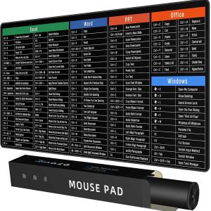 Large Mouse Pad Desk Mat with Excel Shortcuts Cheat Sheet, Anti-Slip Keyboard Pad with Multifunctional, Gaming Mousepad, Office Desk Accessories for Computer, MacBook, PC and Laptop